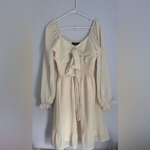 NWT Tecrew Cream Long Sleeve Dress